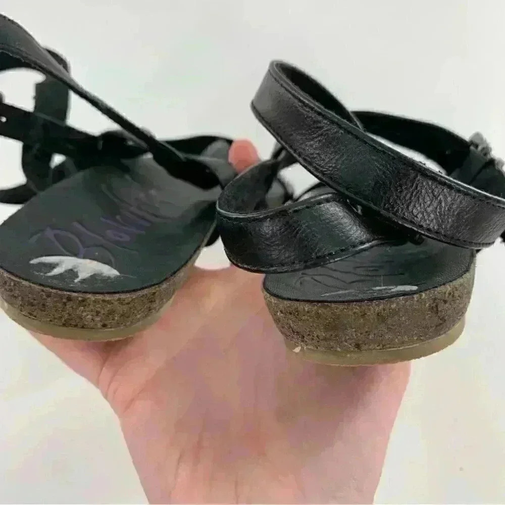 Blowfish womens sandals size 7 black faux leather boho Bohemian festival - Picture 9 of 13